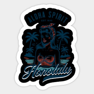 Aloha Spirit Honolulu Est 1845 Pinup Hawaii Sticker